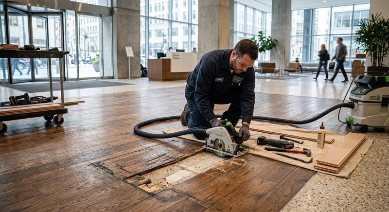Our team working on Wood Floor Service projects in North Las Vegas, NV