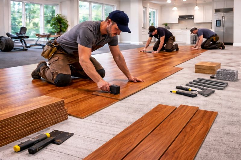 Cherry Floor Installation in North Las Vegas, NV