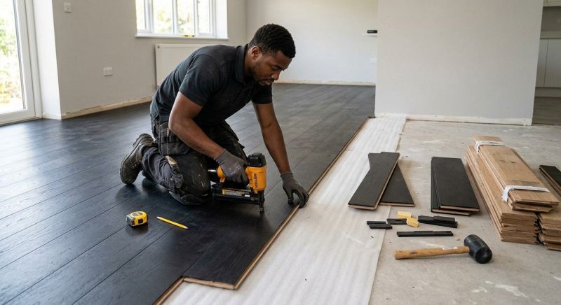 Dark Wood Floor Installation in North Las Vegas, NV