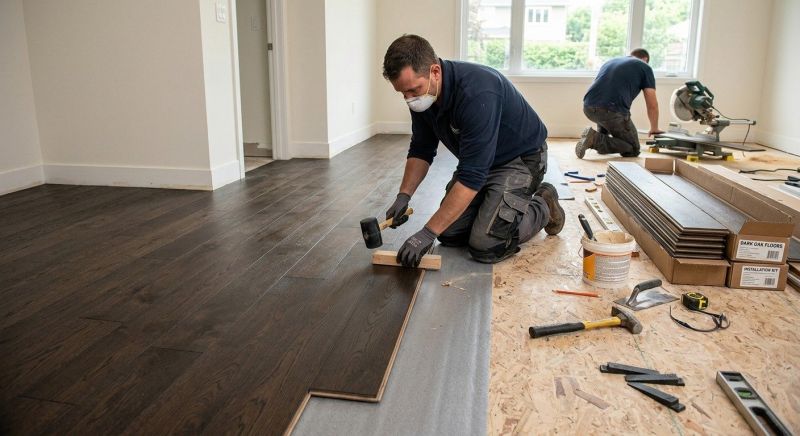 Dark Wood Floor Installation in North Las Vegas, NV