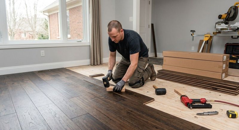 Dark Wood Floor Installation in North Las Vegas, NV